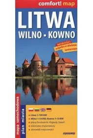 Litwa Wilno Kowno mapa samochodowa 1:700 000