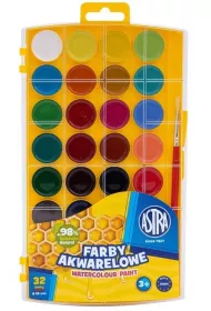 Farby akwarelowe Miodowe Astra 32 kolory