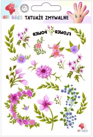 Tatuae zmywalne dla dzieci Kwiaty All4Kids