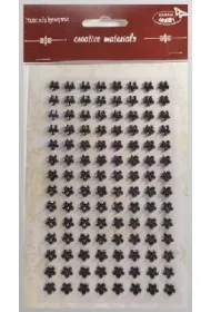 Galeria Hobby Stiker z kryszta�kami Kwiaty czarne 8mm 112 szt.