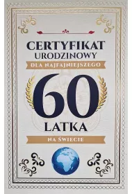Yeku Karnet Certyfikat Urodzinowy 60 urodziny m�skie