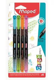 Maped Cienkopis Graph Peps Deco Fancy 4 szt.