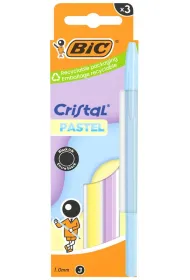 D�ugopis Cristal Pastel 1mm czarny 3 szt BIC