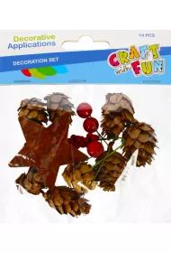 Craft with Fun Szyszki naturalne z akcesoriami 14 szt.