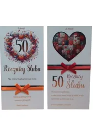 Karnet DL 50 rocznica �lubu z tasiemk� mix