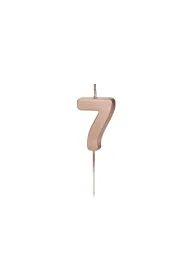 PartyDeco �wieczka urodzinowa 7 r�owe z�oto 4.5cm