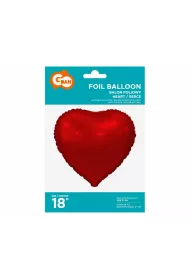 Godan Balon foliowy Serce matowe czerwone 46cm