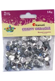 Titanum Cekiny okr�g�e metaliczne srebrne 9mm, 14g