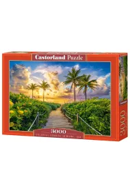 Puzzle 3000 el. C-300617-2 Colorful Sunrise in Miami, USA Castorland