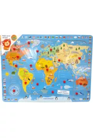 Puzzle Uk�adanka drewniana 17 el. Mapa �wiata Brimarex