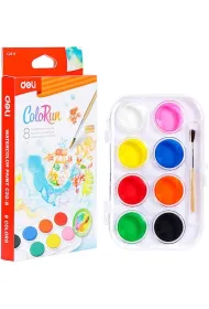 Deli Farby akwarelowe ColoRun 8 kolor�w + p�dzelek