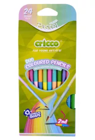 Cricco Kredki trjktne dwustronne pastel 24 kolorw 12 szt.
