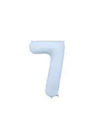 PartyDeco Balon foliowy cyfra 7 86cm mglisty niebieski