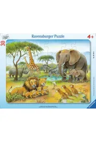 Puzzle 30 African Animal World Frame Ravensburger