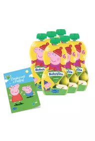 BoboVita Zestaw winka Peppa Mus gruszka po 6 miesicu Zgrzewka + Kolorowanka Peppa GRATIS 6 x 100 g