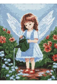 Diamentowa mozaika - Anio� w ogrodzie 30x40cm