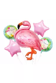 Godan Balony foliowe Flaming, Urodziny 5 szt.