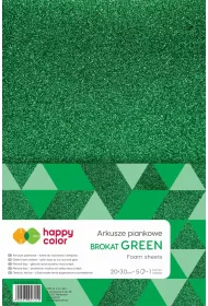 Happy Color Arkusze piankowe brokatowe A4 zielone 5 szt.