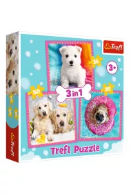Puzzle Puzzle 3w1 Pieski w k�pieli Trefl