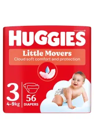 Huggies Pieluchy Little Movers 3 Jumbo Pack (4-9 kg) 56 szt.