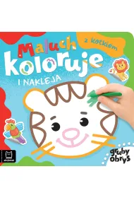 MALUCH KOLORUJE I NAKLEJA Z KOTKIEM. GRUBY OBRYS