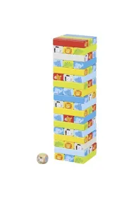 Wiea do ukadania typu Jenga z motywami zwierzt Goki