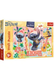 Puzzle 100 el. Stitch i przyjaciele w akcji Trefl
