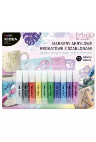 Derform Kidea Markery akrylowe brokatowe 10 szt.