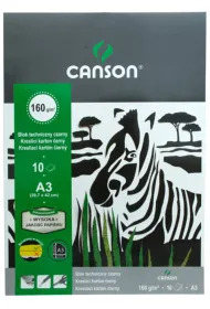Canson Blok techniczny A3 Zebra 160g czarny 10 kartek