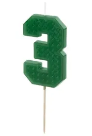 PartyDeco �wieczka urodzinowa 3 zielona 6cm
