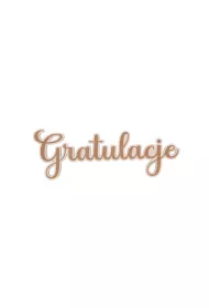 Cresco Drewniany napis - Gratulacje bia�y 5 szt.