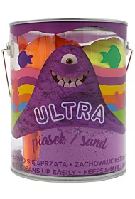Ultra Piasek - puszka 900g fioletowy + 4 du�e foremki Morskie �ycie + 2 narz�dzia Epee