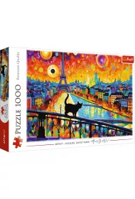 Puzzle 1000 Kot w Paryu TREFL