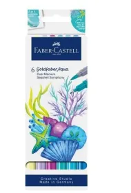 Faber-Castell Pisak akwarelowy goldfaber aqua dwustronny zestaw pineapple 6 szt.