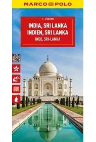 Indie, Srilanka. Mapa drogowa w skali 1:2 500 000