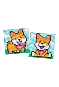 Diamentowa mozaika Kids magnes - Zabawne psy 9x9cm Ideyka