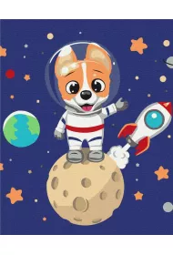 Twoje Hobby Malowanie po numerach - Pies astronauta 40x50cm
