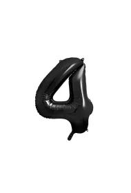 PartyDeco Balon foliowy 4 czarny 86cm