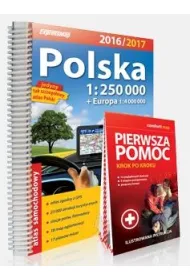 Polska. Atlas samochodowy 1:250 000 + pierwsza pomoc (2016/2017)