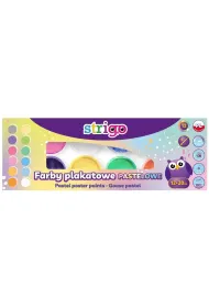 Strigo Farby plakatowe pastelowe 12 kolor�w po 20 ml p�dzelek 8 x 20 ml