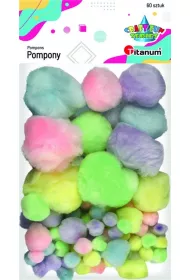 Titanum Pompony akrylowe mix kolor�w pastelowych 60 szt.
