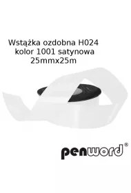 Polsirhurt Wst��ka ozdobna H024 25mmx25m satynowa bia�a 1001 Penword