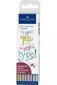Faber-Castell Zestaw Pitt Artist Pen Handlettering metaliczne 4 szt.