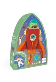 Puzzle konturowe 60 el. Rakieta i kosmos Scratch