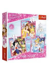 Puzzle 3w1 Zaczarowany �wiat ksi�niczek Trefl