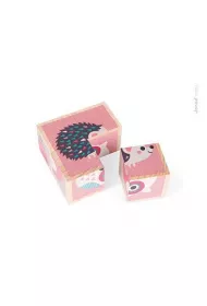 Klocki drewniane Puzzle 6w1 Zwierztka