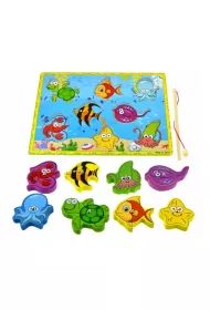 Drewniane puzzle magnetyczne z w�dk� i rybkami Tupiko