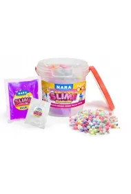 Zestaw Slime masa �elowa sensoryczna w wiaderku + koraliki + klej NARA Pilot