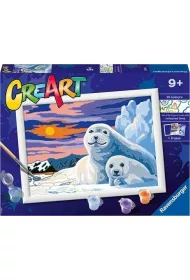 Ravensburger Malowanie po numerach. Malowanka CreArt dla dzieci. Foki