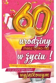 Yeku Karnet Urodzinowy 60 + naklejka